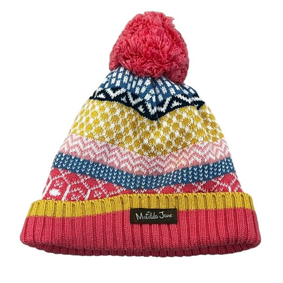 Matilda Jane Knit Fair Isle Beanie Hat Medium (6-8) - Picture 1 of 3